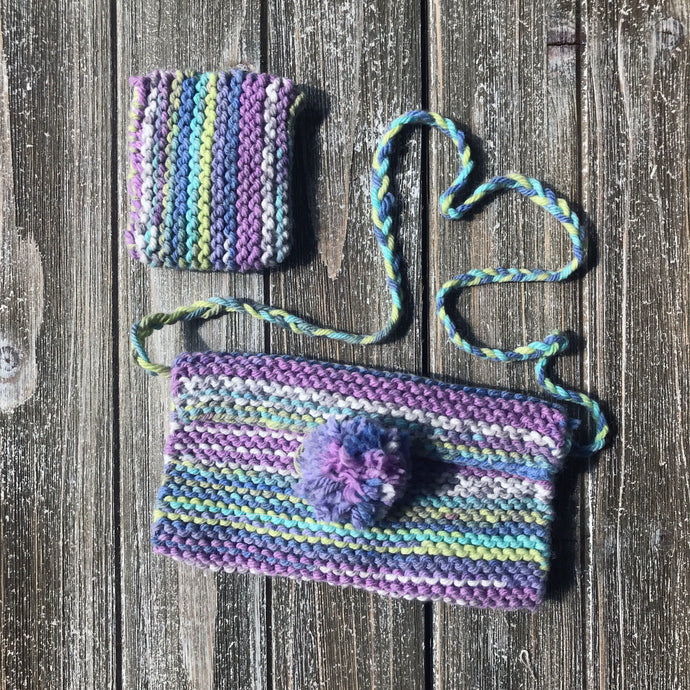 Purse and Lip Gloss Holder-Beginner Knitting Kit for Kids