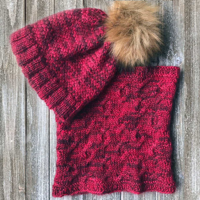Criss Cross Hat and Cozy Cable Cowl Bundle