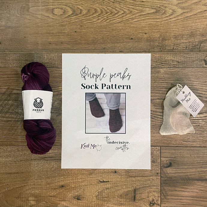 KM x Fergus Yarn Purple Peaks Socks