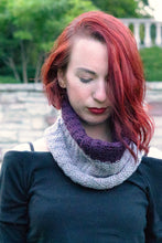 Load image into Gallery viewer, Kelsi modelling the Knit Me Cowl Kit