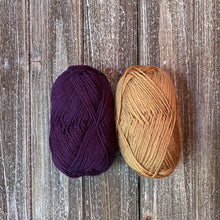 Load image into Gallery viewer, Eggplant and mustard yarn