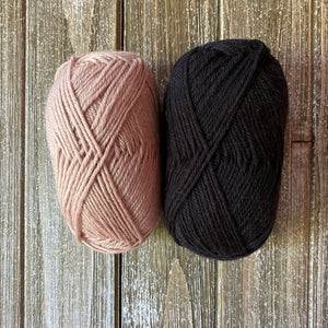 Black and taupe yarn