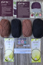 Load image into Gallery viewer, Knit Me Toque / Hat and Cowl Kit Brown / Black
