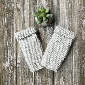 Fingerless Glove Sample knit up in Grey colour